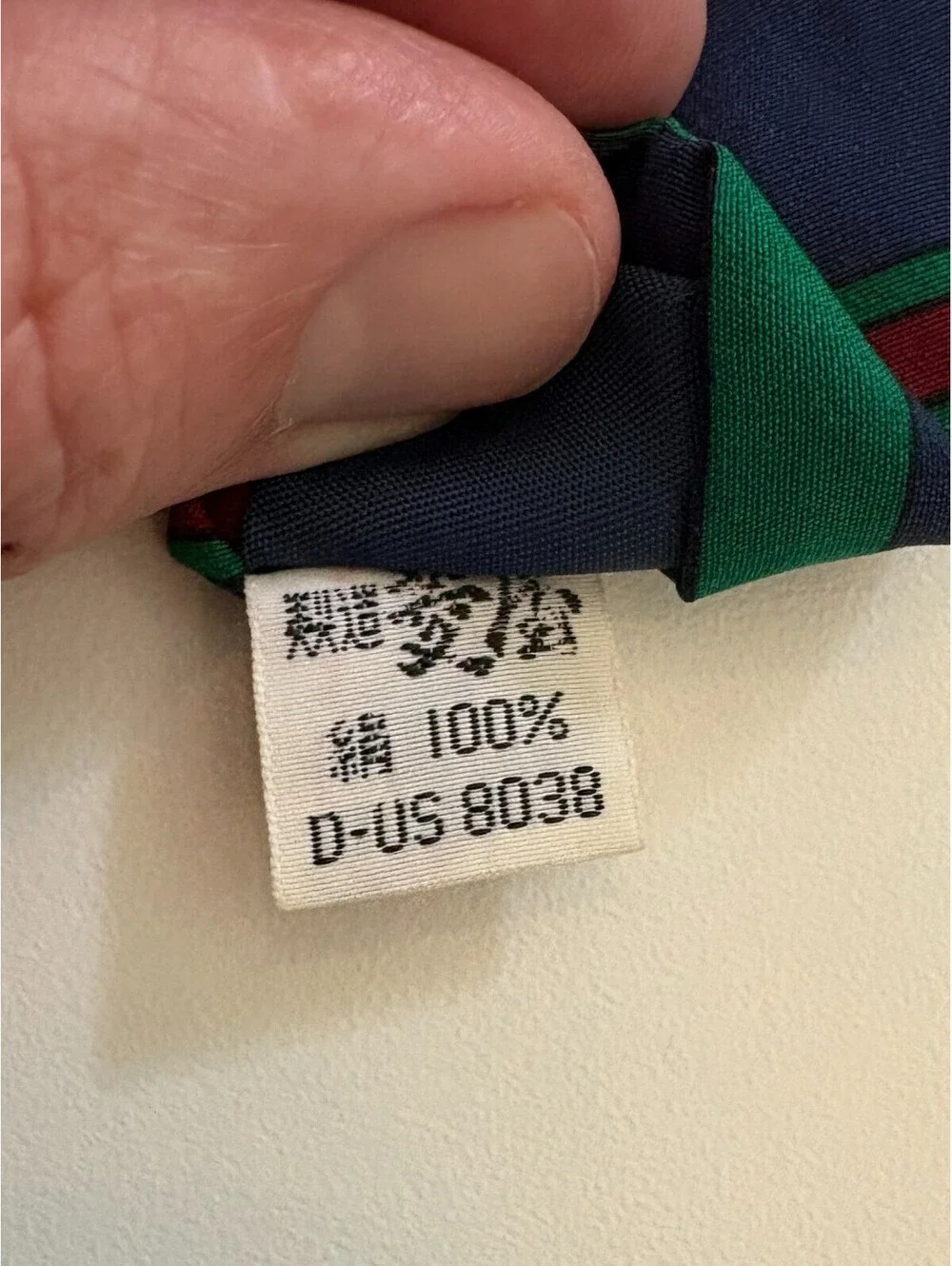 Vintage La Chemise Lacoste Silk Necktie Navy Striped Embroidered Crocodile Japan
